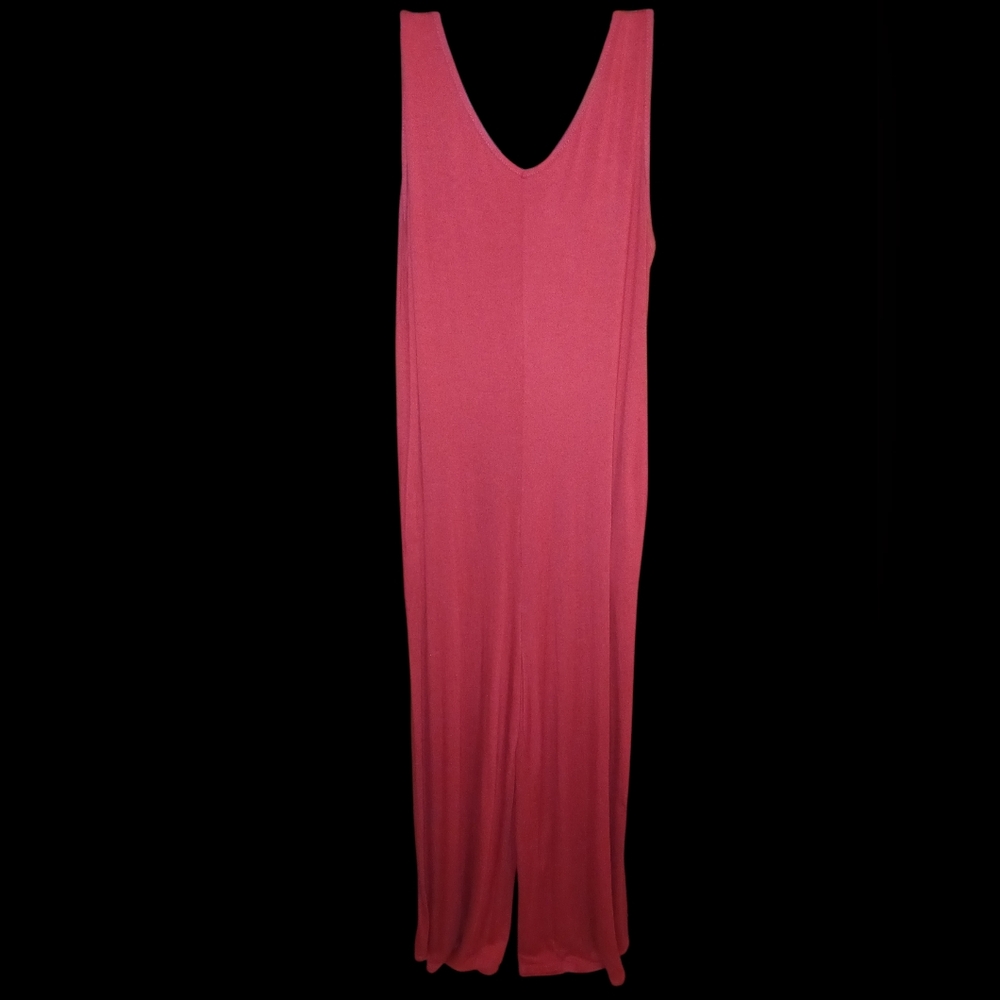 Bombom Sleeveless Red Jumpsuit Wide Leg